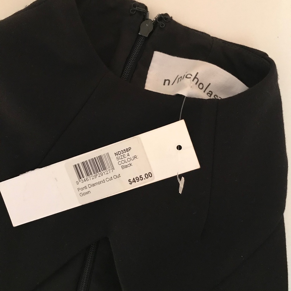 N NICHOLAS Diamond Cut-Out Gown Black Dress - Picture 6 of 6